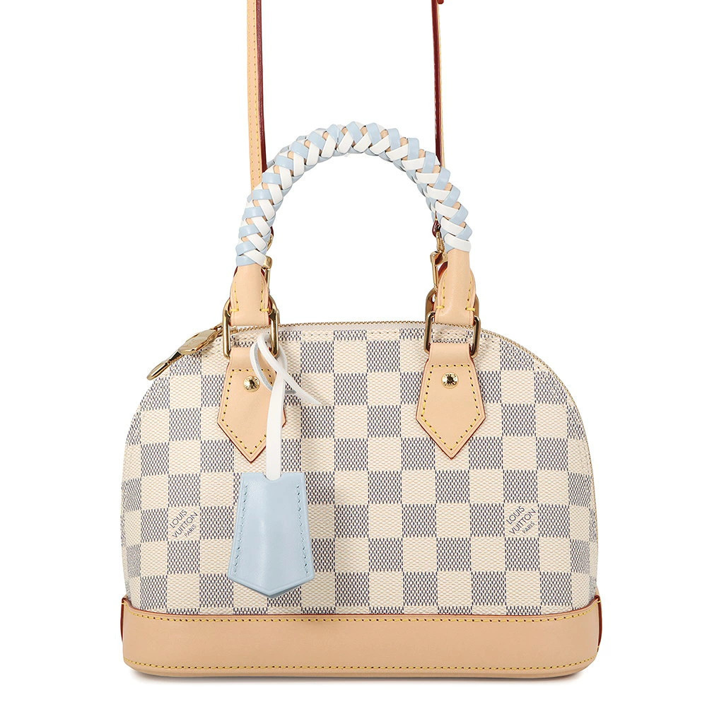 Louis Vuitton Damier Azur White Alma Handbag Braided Handle